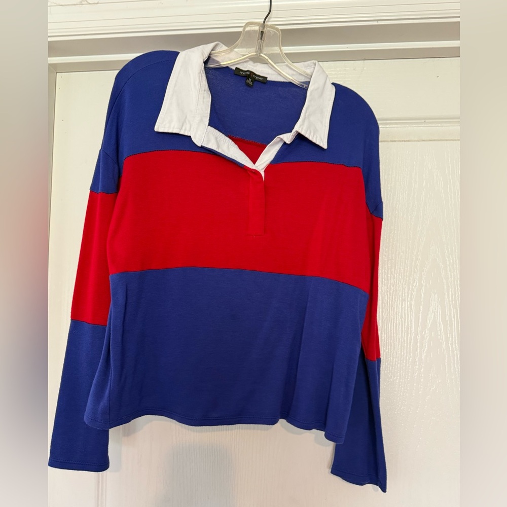 Moa Moa Royal Blue Top with White Trim